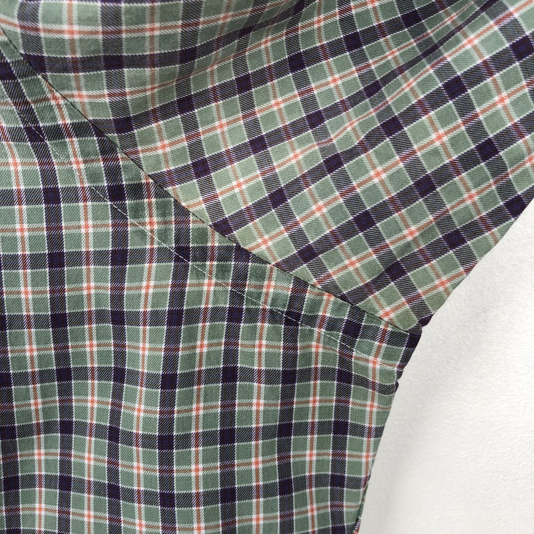 Ralph Lauren Classic Fit Long Sleeve Button Down Check Shirt Men's Size L cotton Khaki type sage green Vintage Second Hand