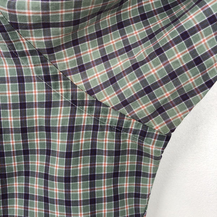 Ralph Lauren Classic Fit Long Sleeve Button Down Check Shirt Men's Size L cotton Khaki type sage green Vintage Second Hand