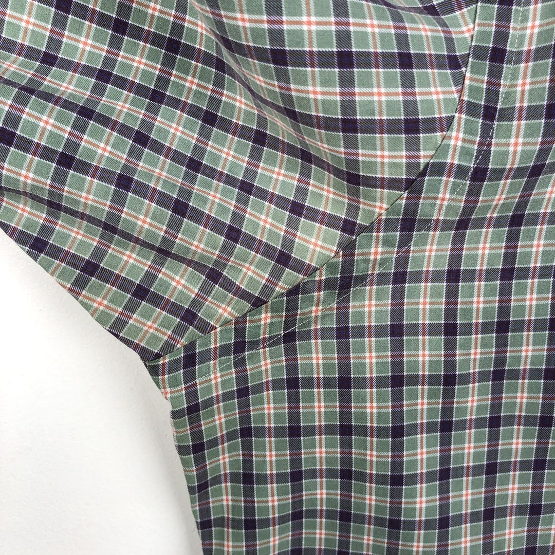 Ralph Lauren Classic Fit Long Sleeve Button Down Check Shirt Men's Size L cotton Khaki type sage green Vintage Second Hand
