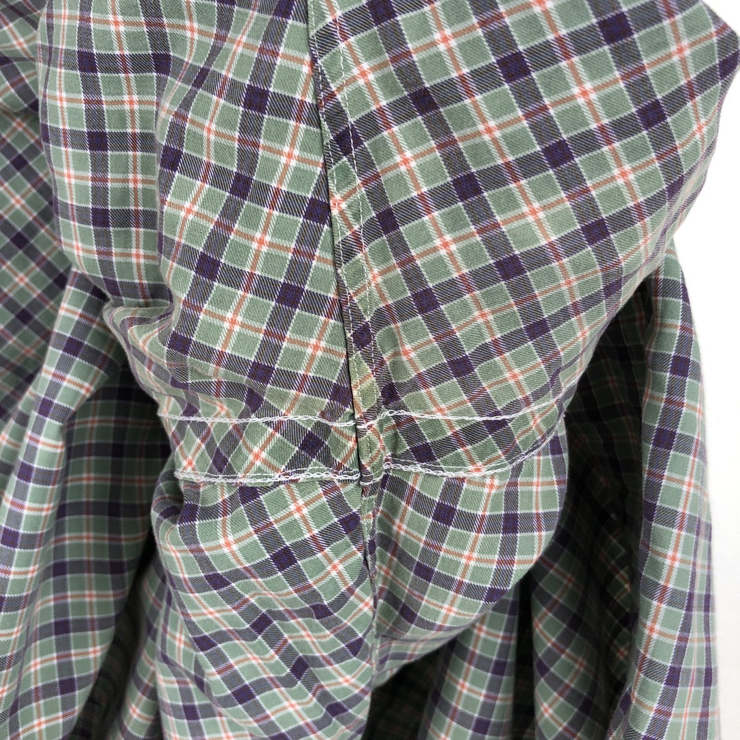 Ralph Lauren Classic Fit Long Sleeve Button Down Check Shirt Men's Size L cotton Khaki type sage green Vintage Second Hand