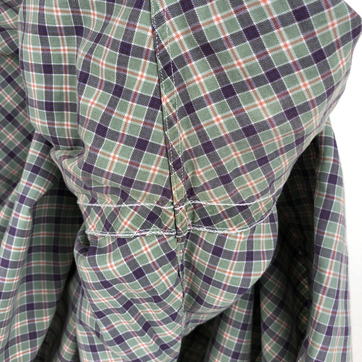 Ralph Lauren Classic Fit Long Sleeve Button Down Check Shirt Men's Size L cotton Khaki type sage green Vintage Second Hand