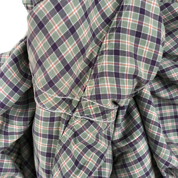 Ralph Lauren Classic Fit Long Sleeve Button Down Check Shirt Men's Size L cotton Khaki type sage green Vintage Second Hand