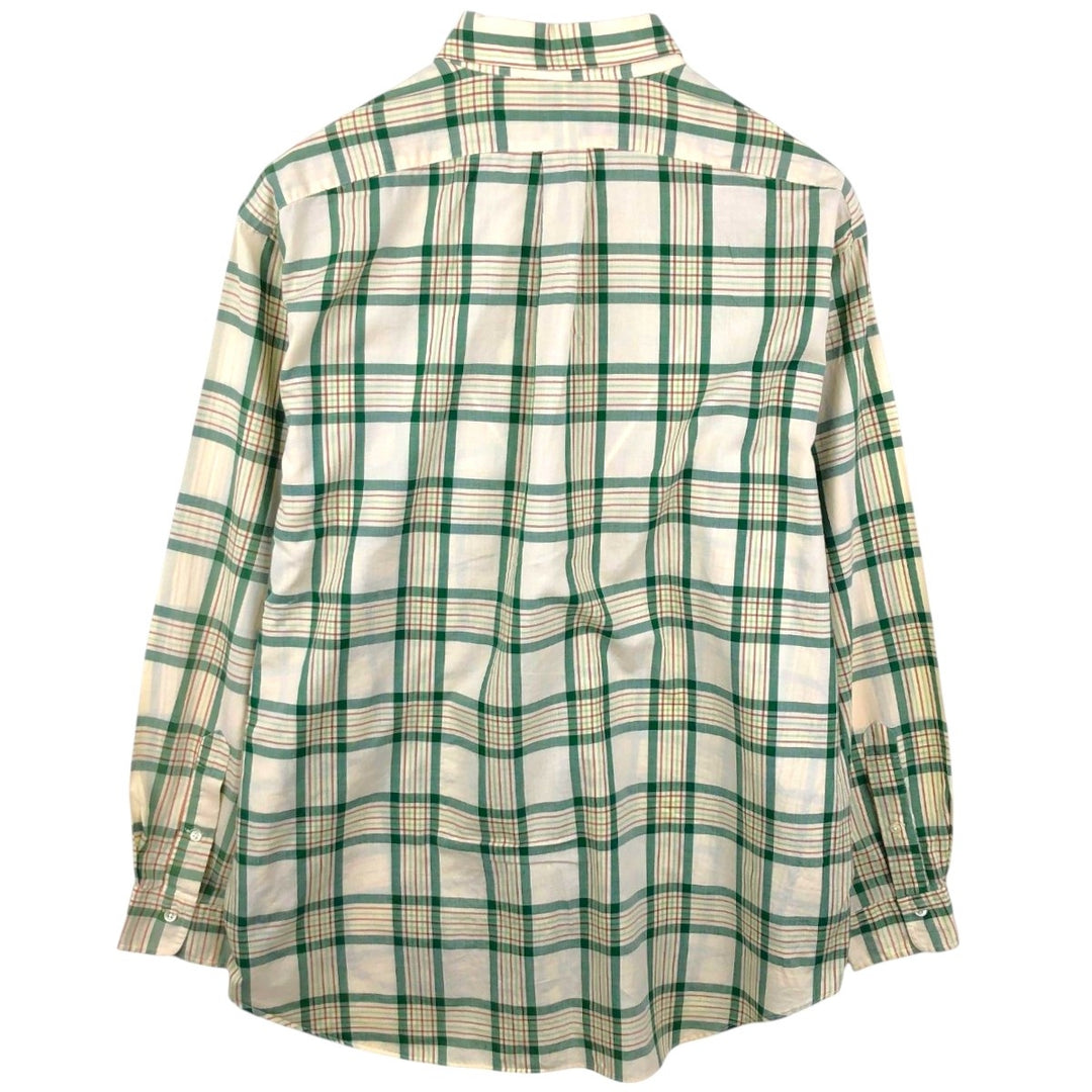 Ralph Lauren long sleeve button down check shirt, men's XL size cotton green type Vintage Second Hand