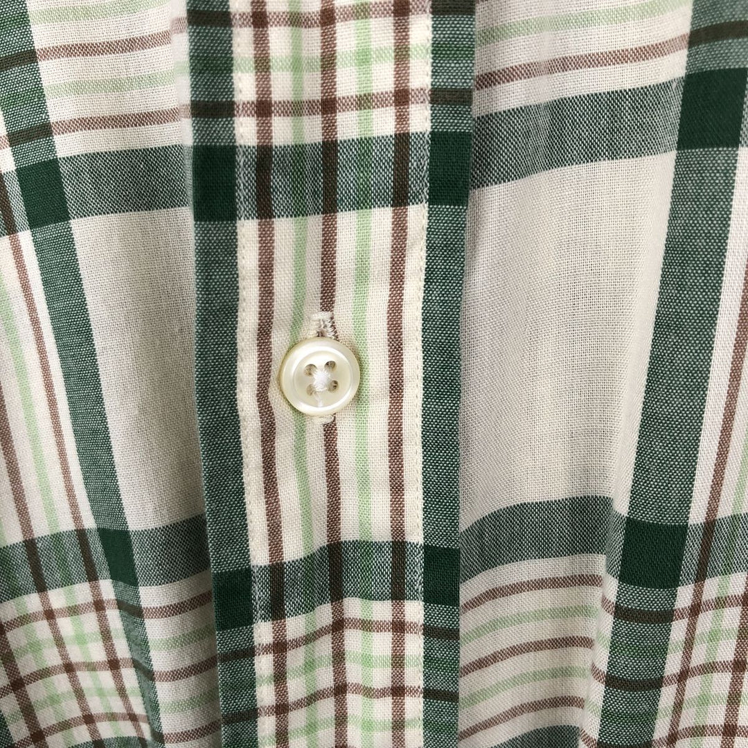 Ralph Lauren long sleeve button down check shirt, men's XL size cotton green type Vintage Second Hand