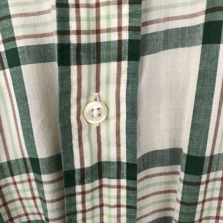 Ralph Lauren long sleeve button down check shirt, men's XL size cotton green type Vintage Second Hand