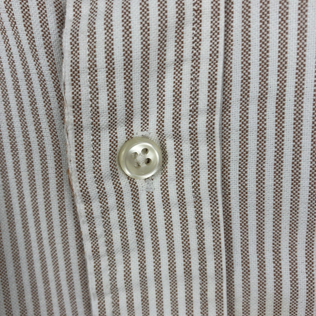 Ralph Lauren Classic Fit Long Sleeve Button Down Striped Shirt Men's M cotton white type Vintage Second Hand