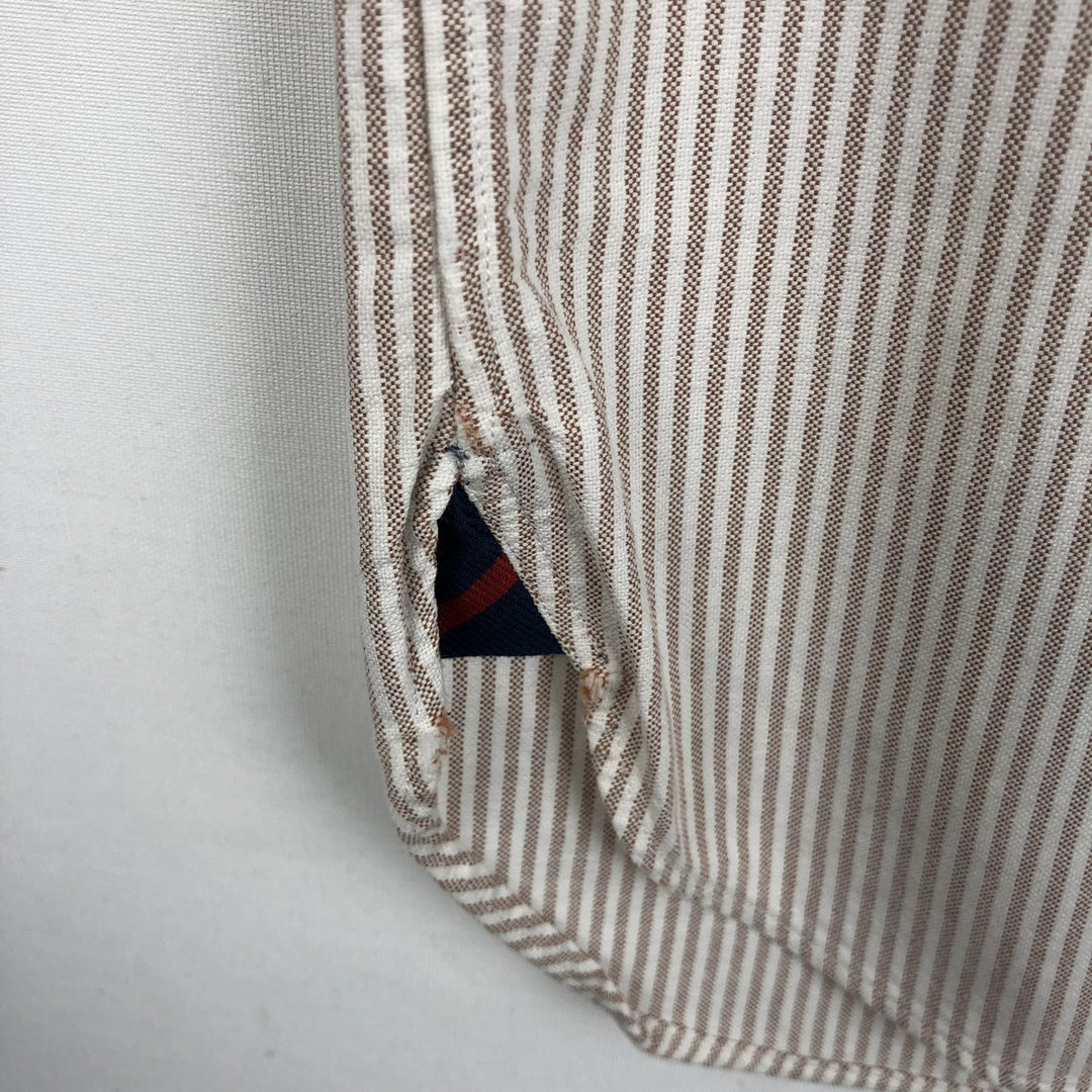 Ralph Lauren Classic Fit Long Sleeve Button Down Striped Shirt Men's M cotton white type Vintage Second Hand