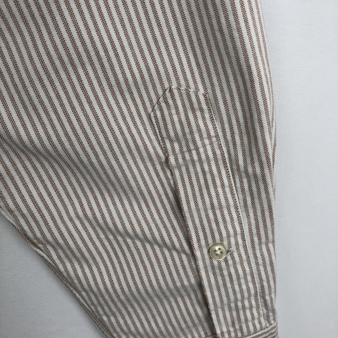 Ralph Lauren Classic Fit Long Sleeve Button Down Striped Shirt Men's M cotton white type Vintage Second Hand