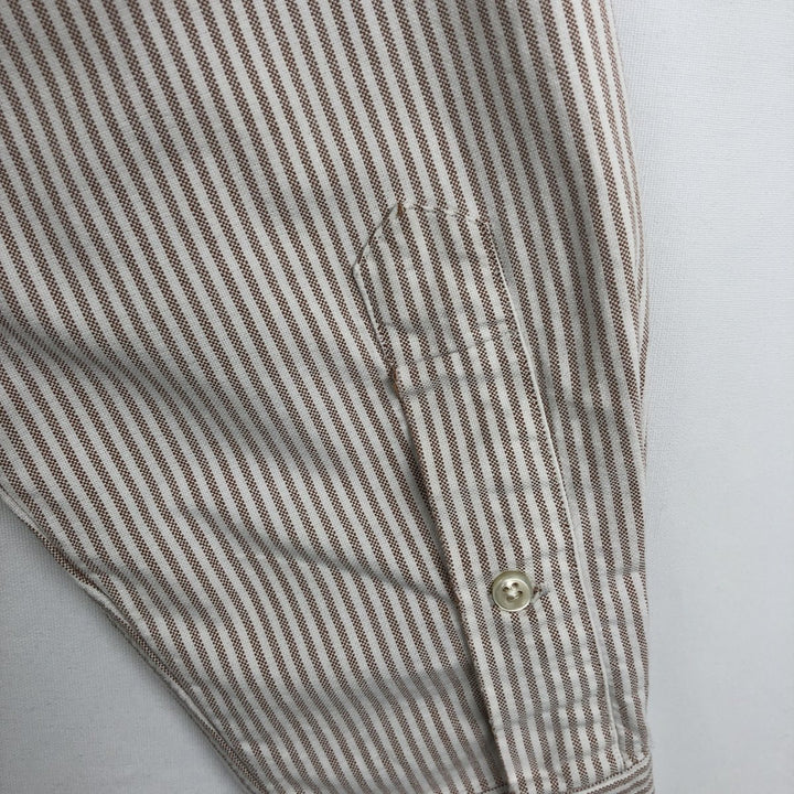 Ralph Lauren Classic Fit Long Sleeve Button Down Striped Shirt Men's M cotton white type Vintage Second Hand