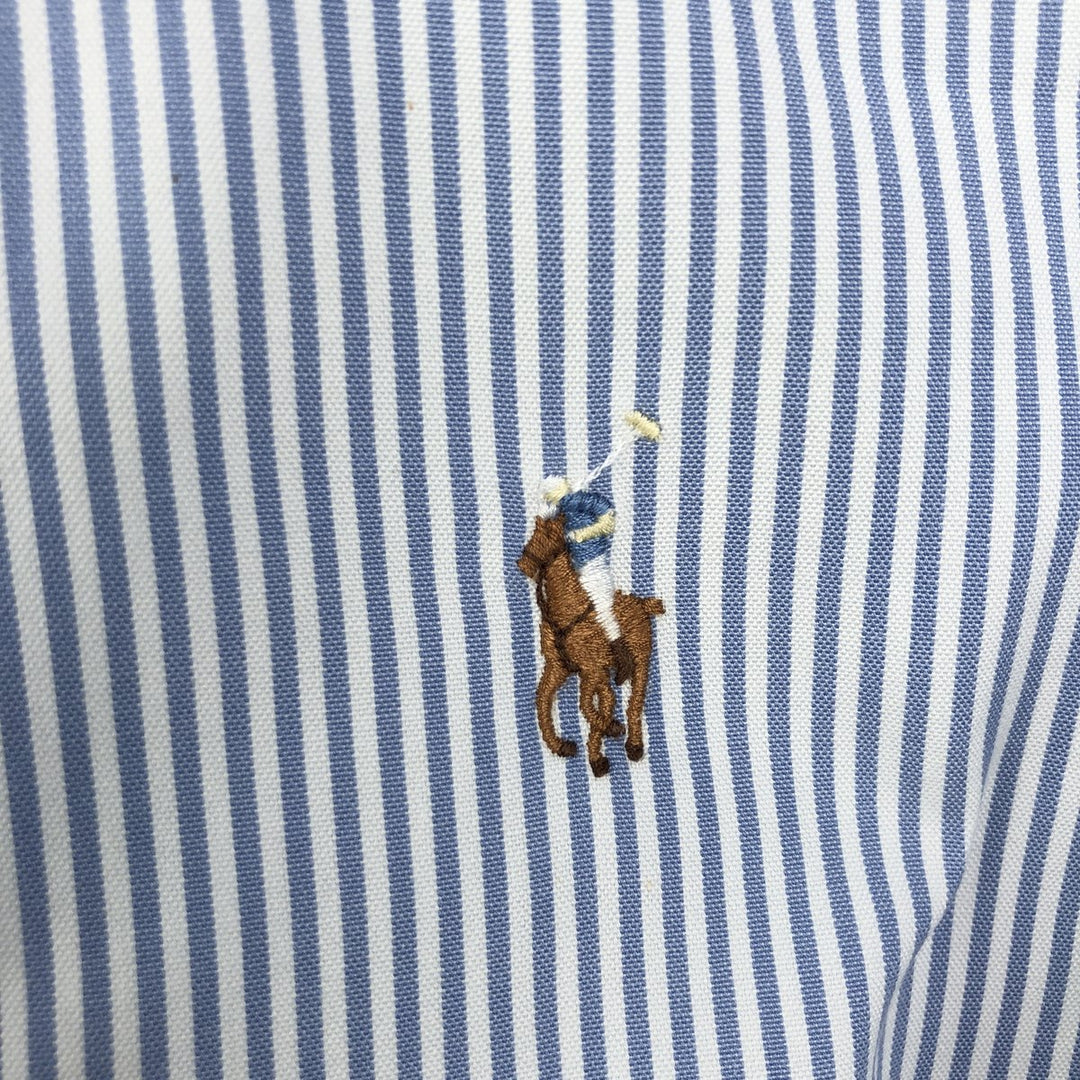 Ralph Lauren Classic Fit Long Sleeve Button Down Striped Shirt Men's XL cotton Blue type light blue Vintage Second Hand