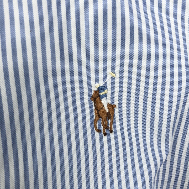 Ralph Lauren Classic Fit Long Sleeve Button Down Striped Shirt Men's XL cotton Blue type light blue Vintage Second Hand