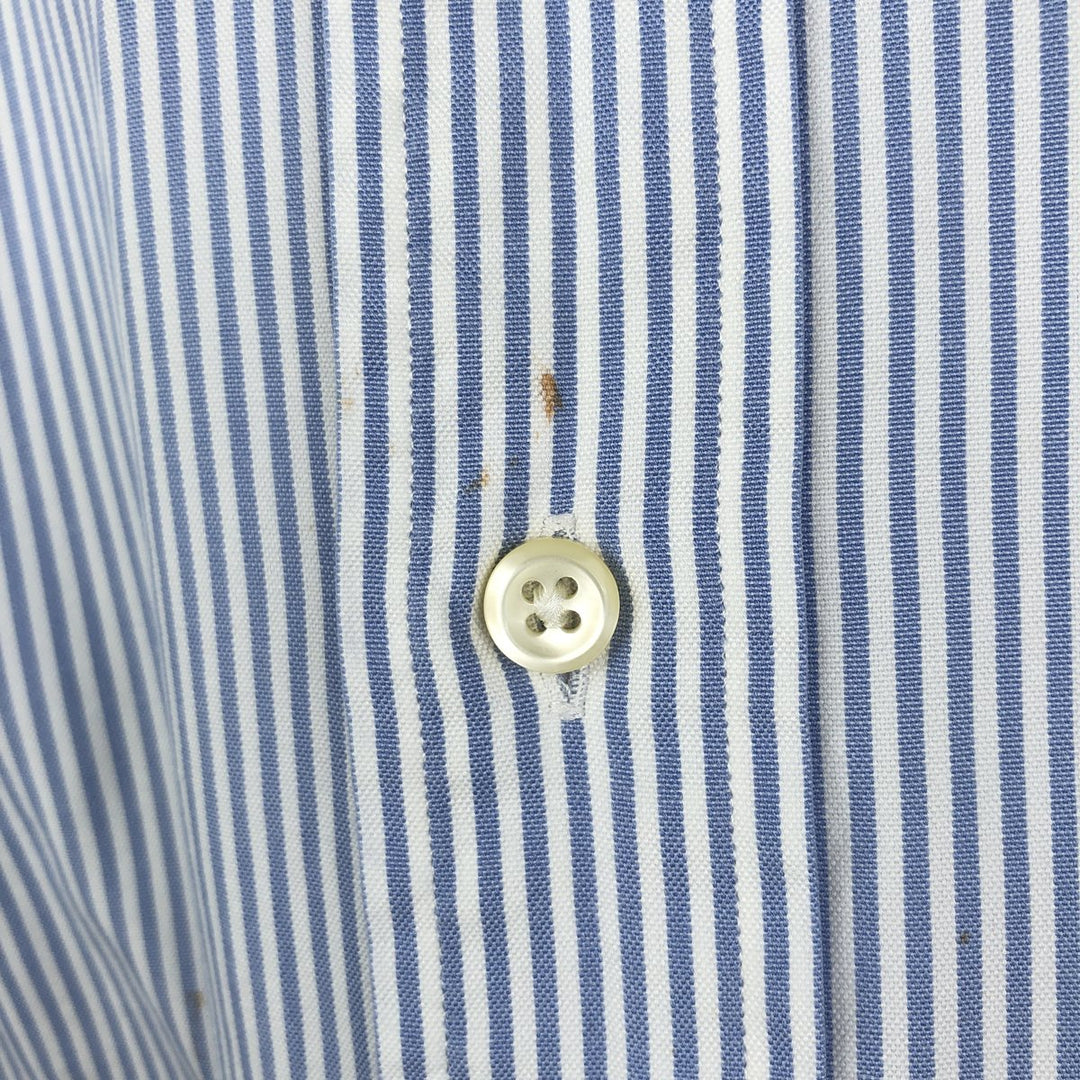 Ralph Lauren Classic Fit Long Sleeve Button Down Striped Shirt Men's XL cotton Blue type light blue Vintage Second Hand