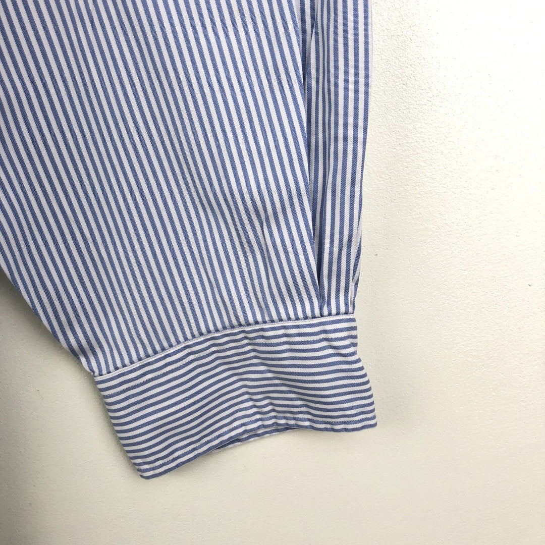 Ralph Lauren Classic Fit Long Sleeve Button Down Striped Shirt Men's XL cotton Blue type light blue Vintage Second Hand