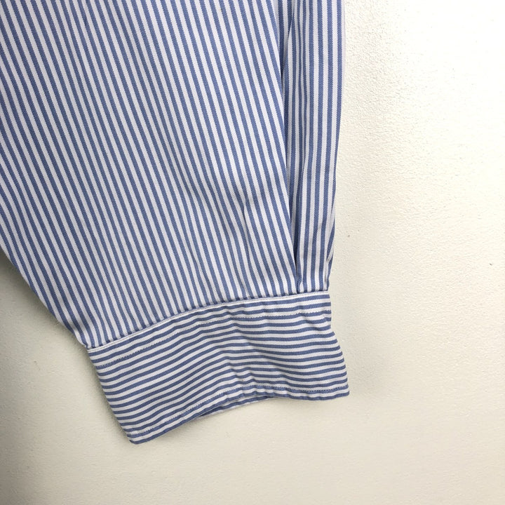 Ralph Lauren Classic Fit Long Sleeve Button Down Striped Shirt Men's XL cotton Blue type light blue Vintage Second Hand
