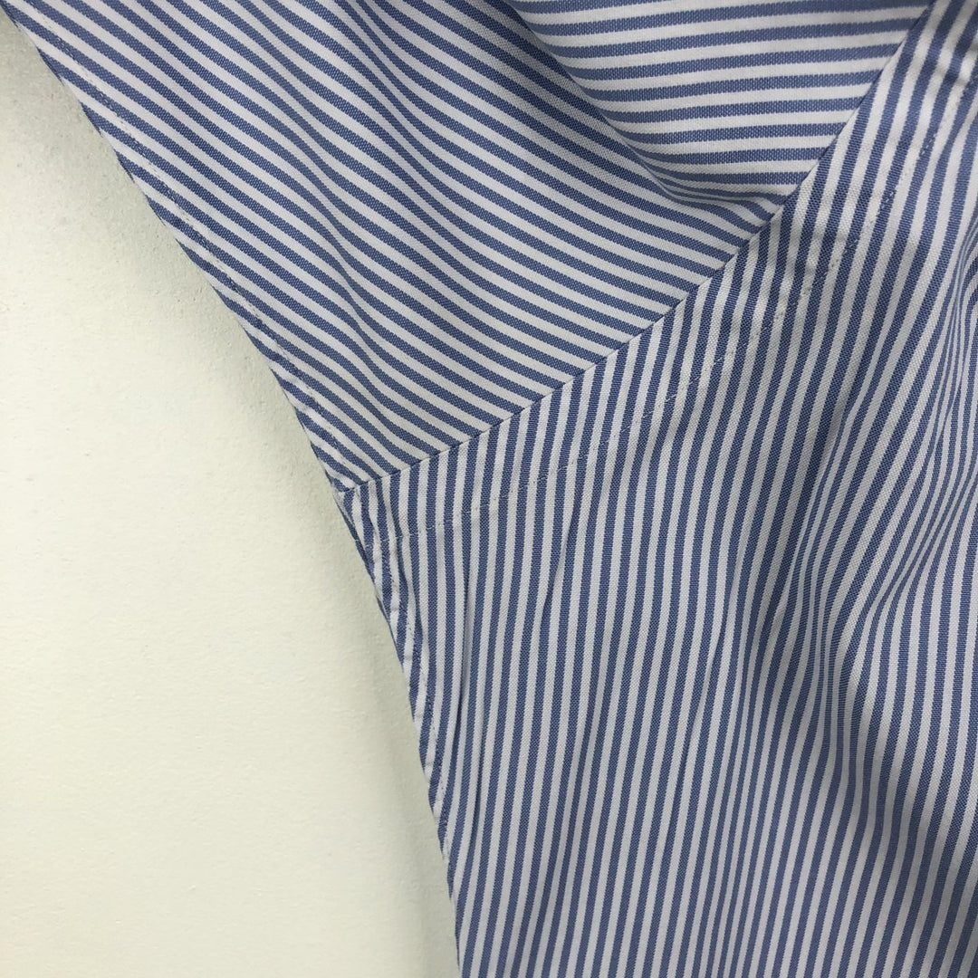 Ralph Lauren Classic Fit Long Sleeve Button Down Striped Shirt Men's XL cotton Blue type light blue Vintage Second Hand