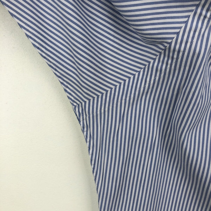 Ralph Lauren Classic Fit Long Sleeve Button Down Striped Shirt Men's XL cotton Blue type light blue Vintage Second Hand