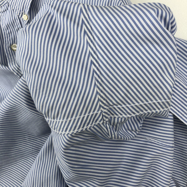 Ralph Lauren Classic Fit Long Sleeve Button Down Striped Shirt Men's XL cotton Blue type light blue Vintage Second Hand