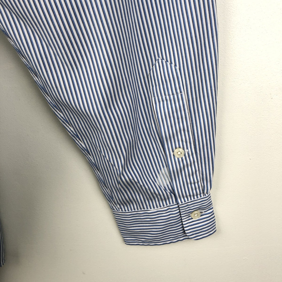 Ralph Lauren TILDEN Long-Sleeve Button-Down Striped Shirt, Men's Size XL (approx.) cotton Blue type light blue Vintage Second Hand
