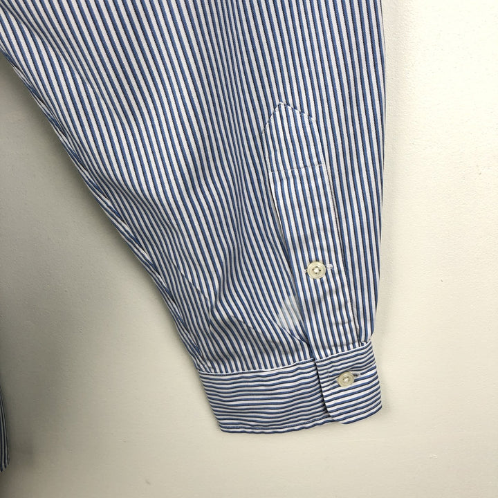 Ralph Lauren TILDEN Long-Sleeve Button-Down Striped Shirt, Men's Size XL (approx.) cotton Blue type light blue Vintage Second Hand