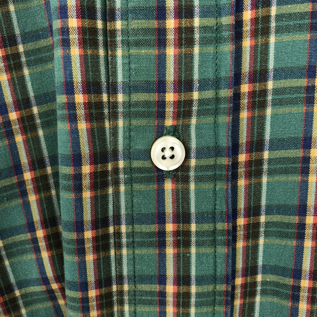 Ralph Lauren BLAIRE long sleeve button down check shirt, men's size M cotton green type Vintage Second Hand