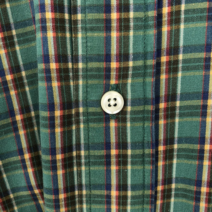 Ralph Lauren BLAIRE long sleeve button down check shirt, men's size M cotton green type Vintage Second Hand