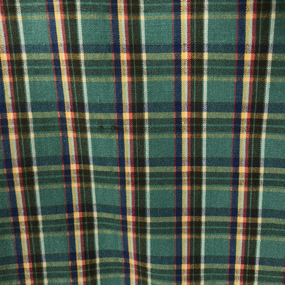 Ralph Lauren BLAIRE long sleeve button down check shirt, men's size M cotton green type Vintage Second Hand