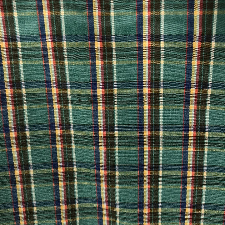 Ralph Lauren BLAIRE long sleeve button down check shirt, men's size M cotton green type Vintage Second Hand