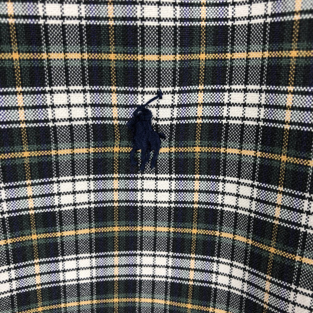 Ralph Lauren Classic Fit Long Sleeve Button Down Check Shirt Men's XL cotton Green type dark green Vintage Second Hand