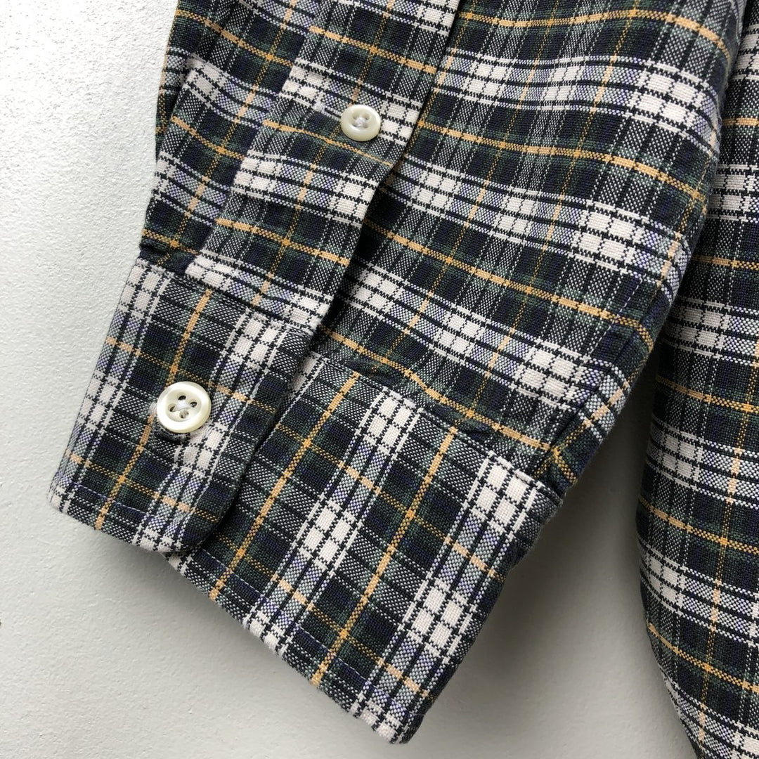 Ralph Lauren Classic Fit Long Sleeve Button Down Check Shirt Men's XL cotton Green type dark green Vintage Second Hand