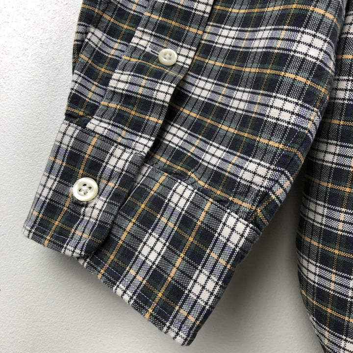 Ralph Lauren Classic Fit Long Sleeve Button Down Check Shirt Men's XL cotton Green type dark green Vintage Second Hand