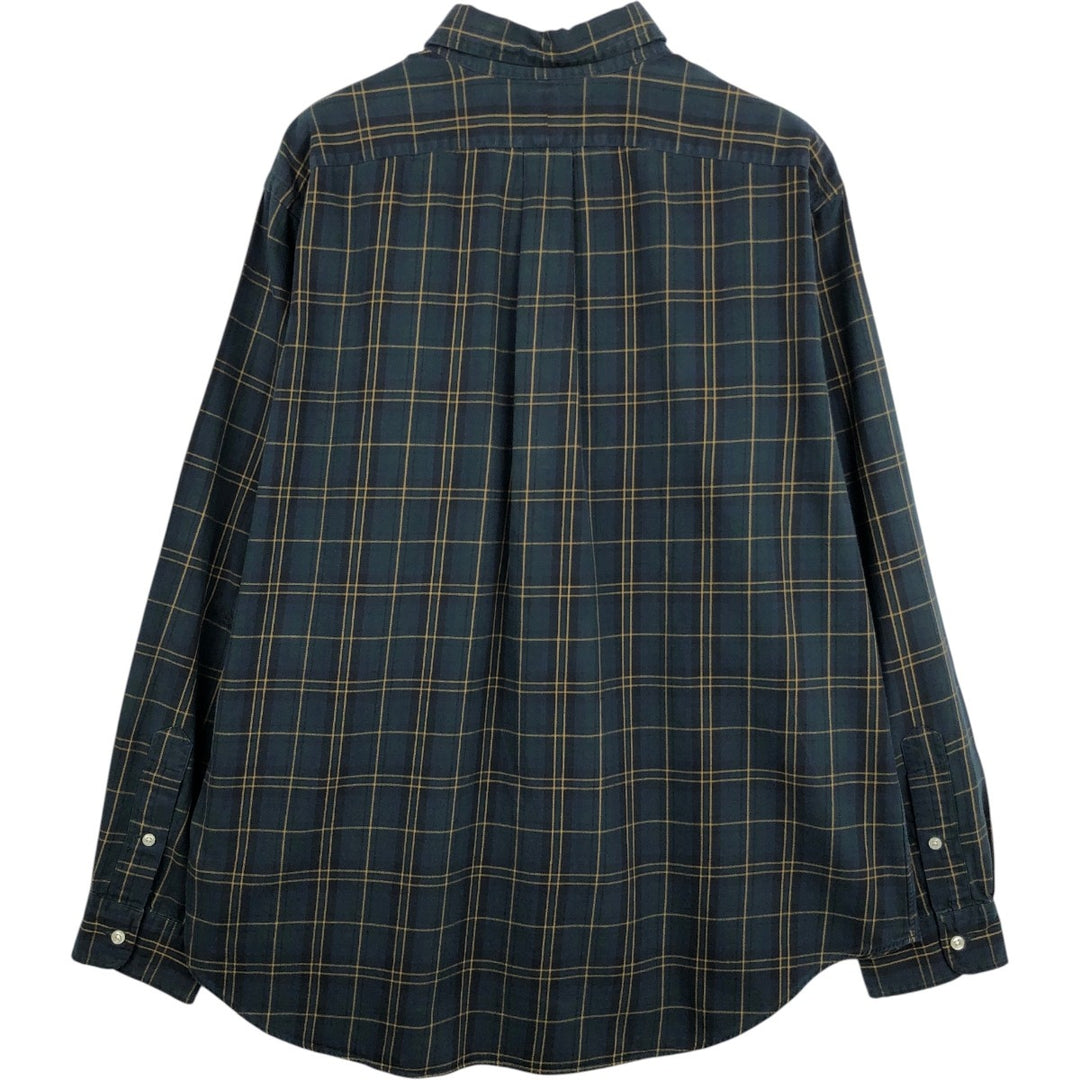 Ralph Lauren CLASSIC FIT Check Pattern Long-Sleeve Button-Down Check Shirt, Men's Size XL (approx.) cotton Green type dark green Vintage Second Hand