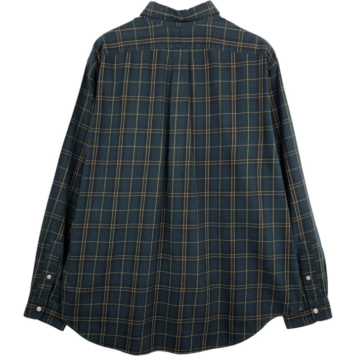 Ralph Lauren CLASSIC FIT Check Pattern Long-Sleeve Button-Down Check Shirt, Men's Size XL (approx.) cotton Green type dark green Vintage Second Hand