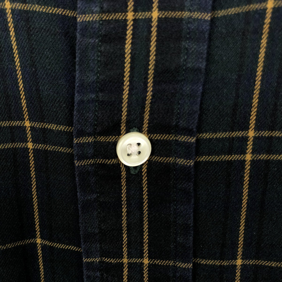 Ralph Lauren CLASSIC FIT Check Pattern Long-Sleeve Button-Down Check Shirt, Men's Size XL (approx.) cotton Green type dark green Vintage Second Hand
