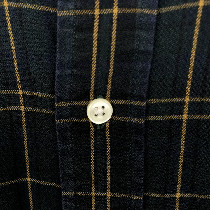Ralph Lauren CLASSIC FIT Check Pattern Long-Sleeve Button-Down Check Shirt, Men's Size XL (approx.) cotton Green type dark green Vintage Second Hand