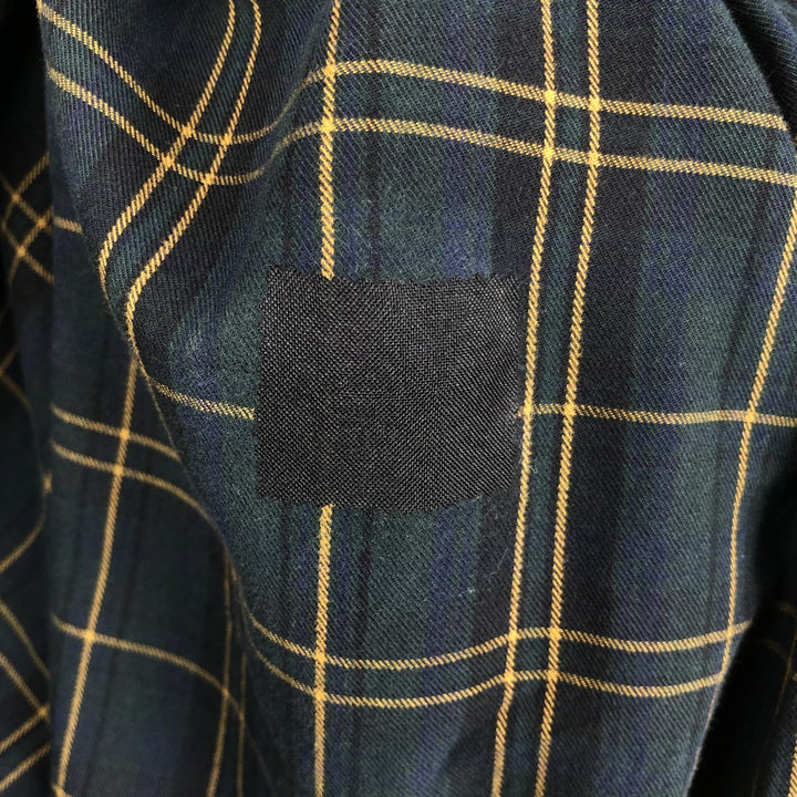 Ralph Lauren CLASSIC FIT Check Pattern Long-Sleeve Button-Down Check Shirt, Men's Size XL (approx.) cotton Green type dark green Vintage Second Hand