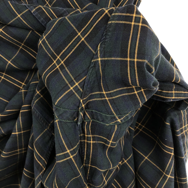 Ralph Lauren CLASSIC FIT Check Pattern Long-Sleeve Button-Down Check Shirt, Men's Size XL (approx.) cotton Green type dark green Vintage Second Hand