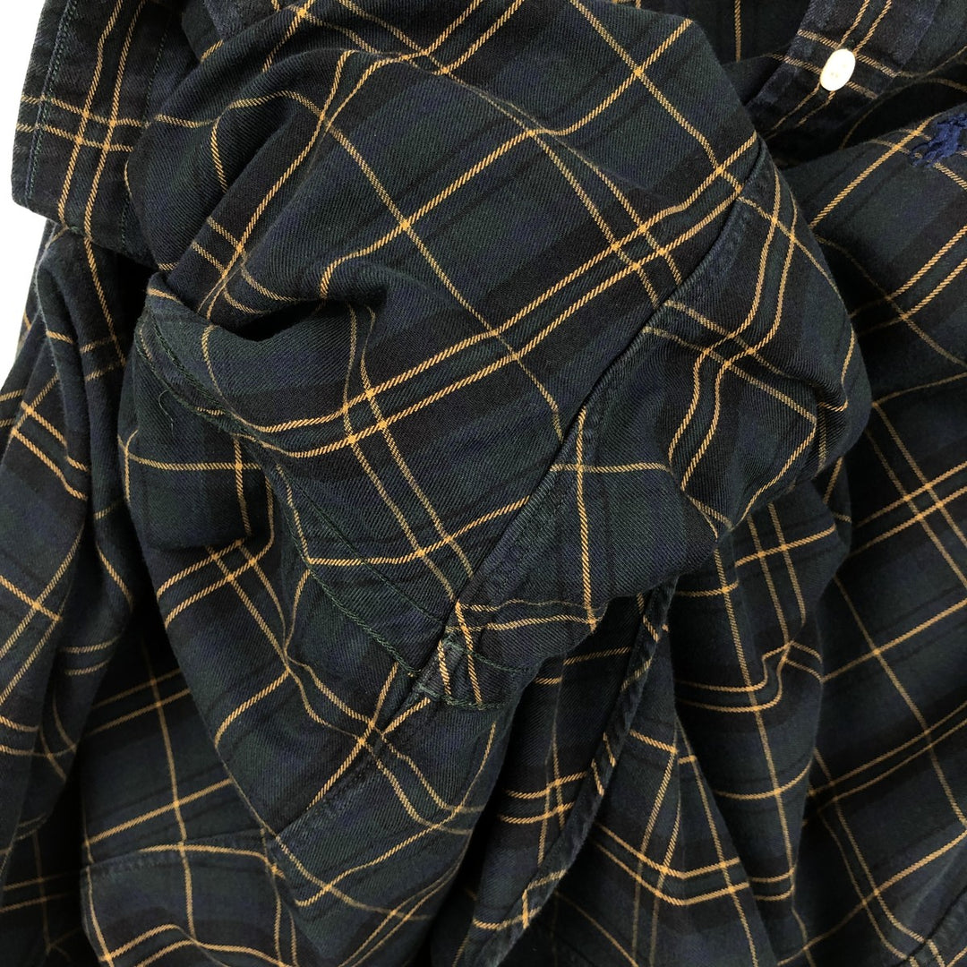 Ralph Lauren CLASSIC FIT Check Pattern Long-Sleeve Button-Down Check Shirt, Men's Size XL (approx.) cotton Green type dark green Vintage Second Hand