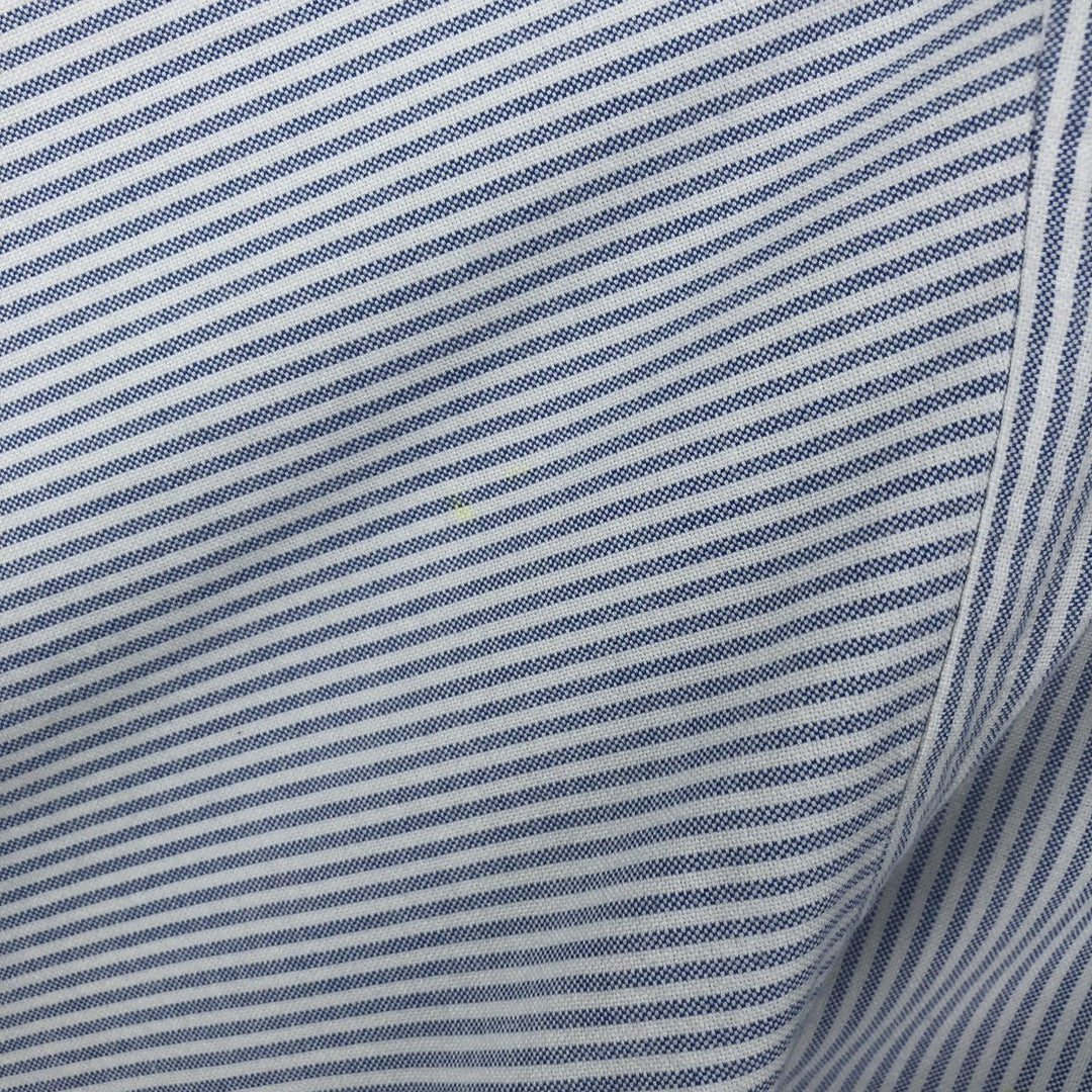 Ralph Lauren YARMOUTH Long-Sleeve Button-Down Striped Shirt, Cleric Shirt, Men's Size XL (approx.) cotton Blue type light blue Vintage Second Hand