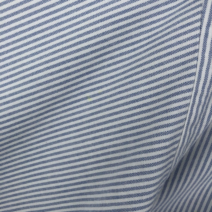 Ralph Lauren YARMOUTH Long-Sleeve Button-Down Striped Shirt, Cleric Shirt, Men's Size XL (approx.) cotton Blue type light blue Vintage Second Hand