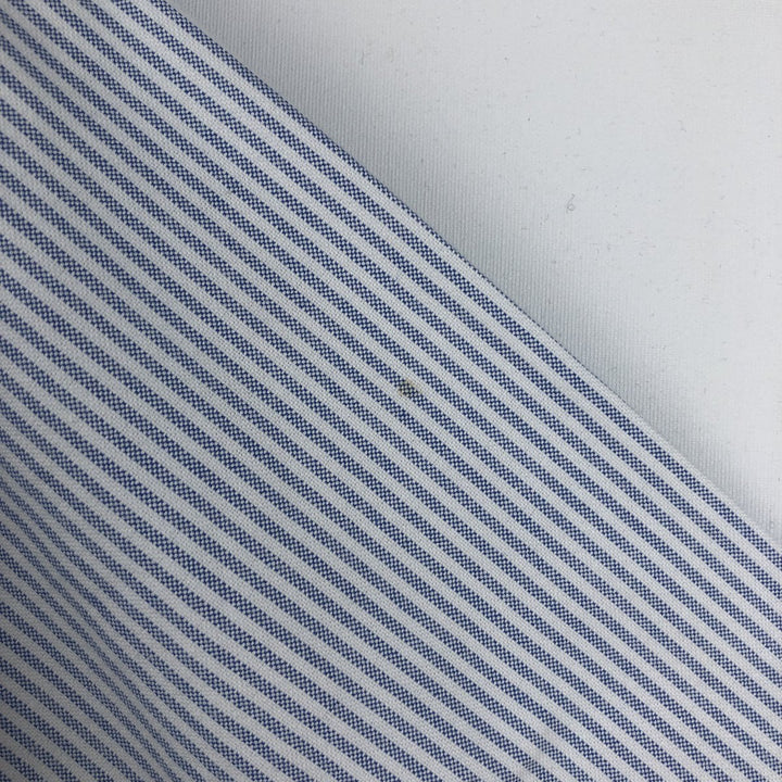 Ralph Lauren YARMOUTH Long-Sleeve Button-Down Striped Shirt, Cleric Shirt, Men's Size XL (approx.) cotton Blue type light blue Vintage Second Hand