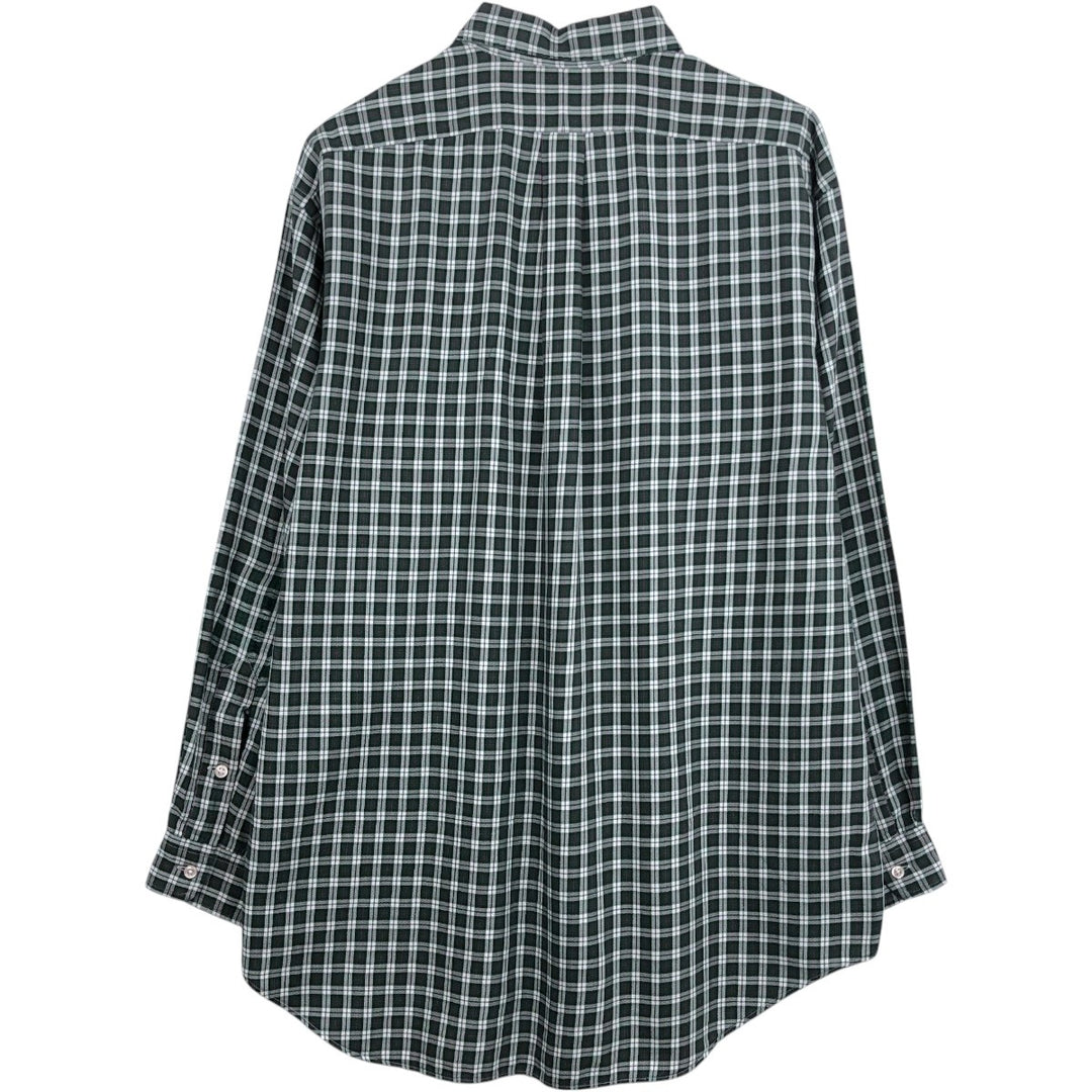Ralph Lauren BLAKE long sleeve button down check shirt, men's size L cotton Green type dark green Vintage Second Hand