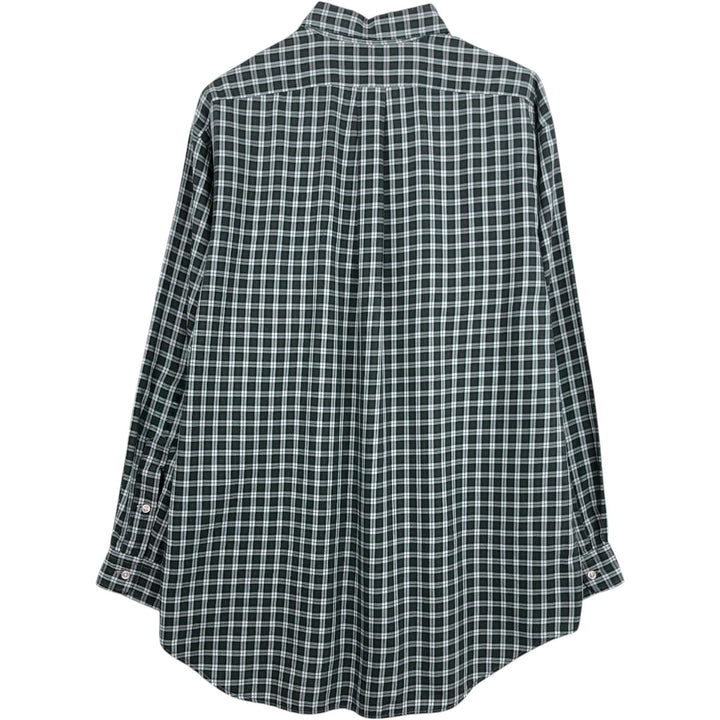 Ralph Lauren BLAKE long sleeve button down check shirt, men's size L cotton Green type dark green Vintage Second Hand