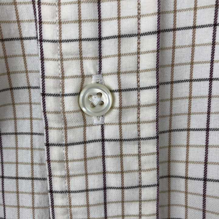 Ralph Lauren CUSTOM FIT long sleeve button down check shirt, men's size L cotton Beige type Vintage Second Hand