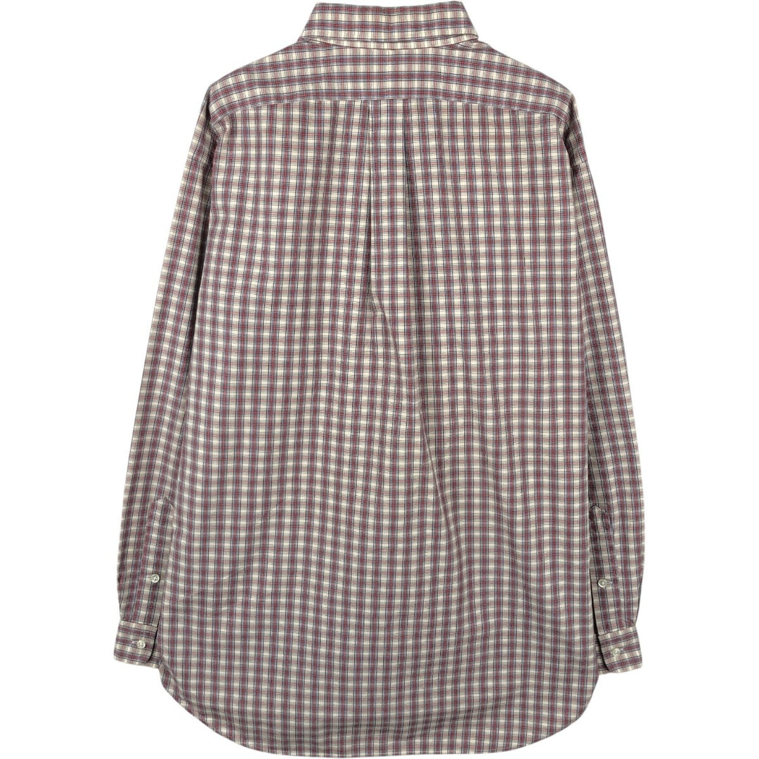 Ralph Lauren BLAKE long sleeve button down check shirt, men's size L cotton red type Vintage Second Hand