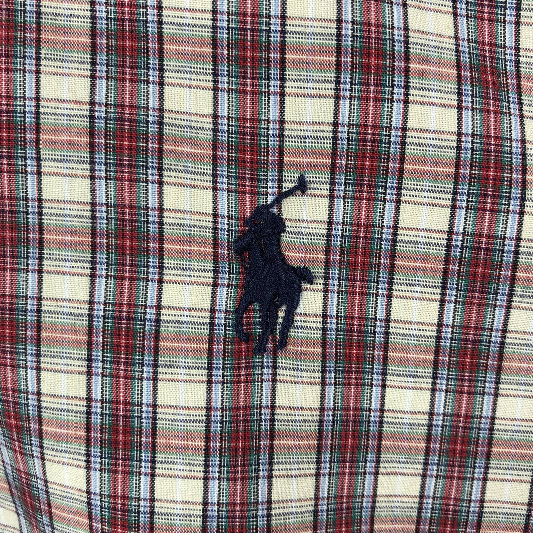 Ralph Lauren BLAKE long sleeve button down check shirt, men's size L cotton red type Vintage Second Hand