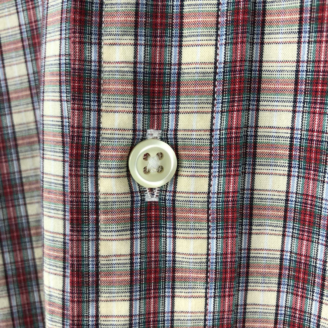 Ralph Lauren BLAKE long sleeve button down check shirt, men's size L cotton red type Vintage Second Hand