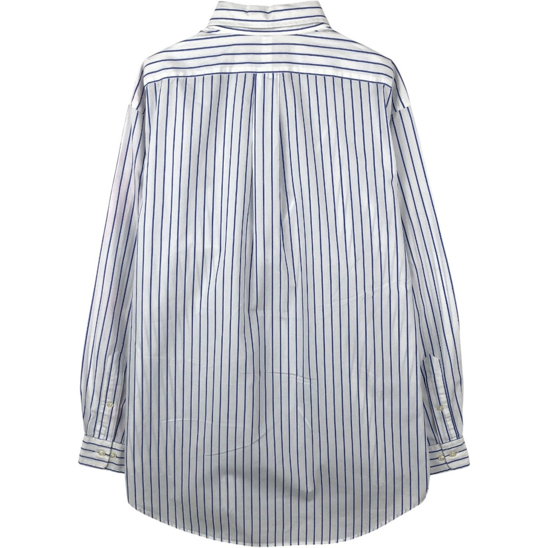 Ralph Lauren YARMOUTH Long Sleeve Button-Down Striped Shirt, Men's Size L cotton white type Vintage Second Hand