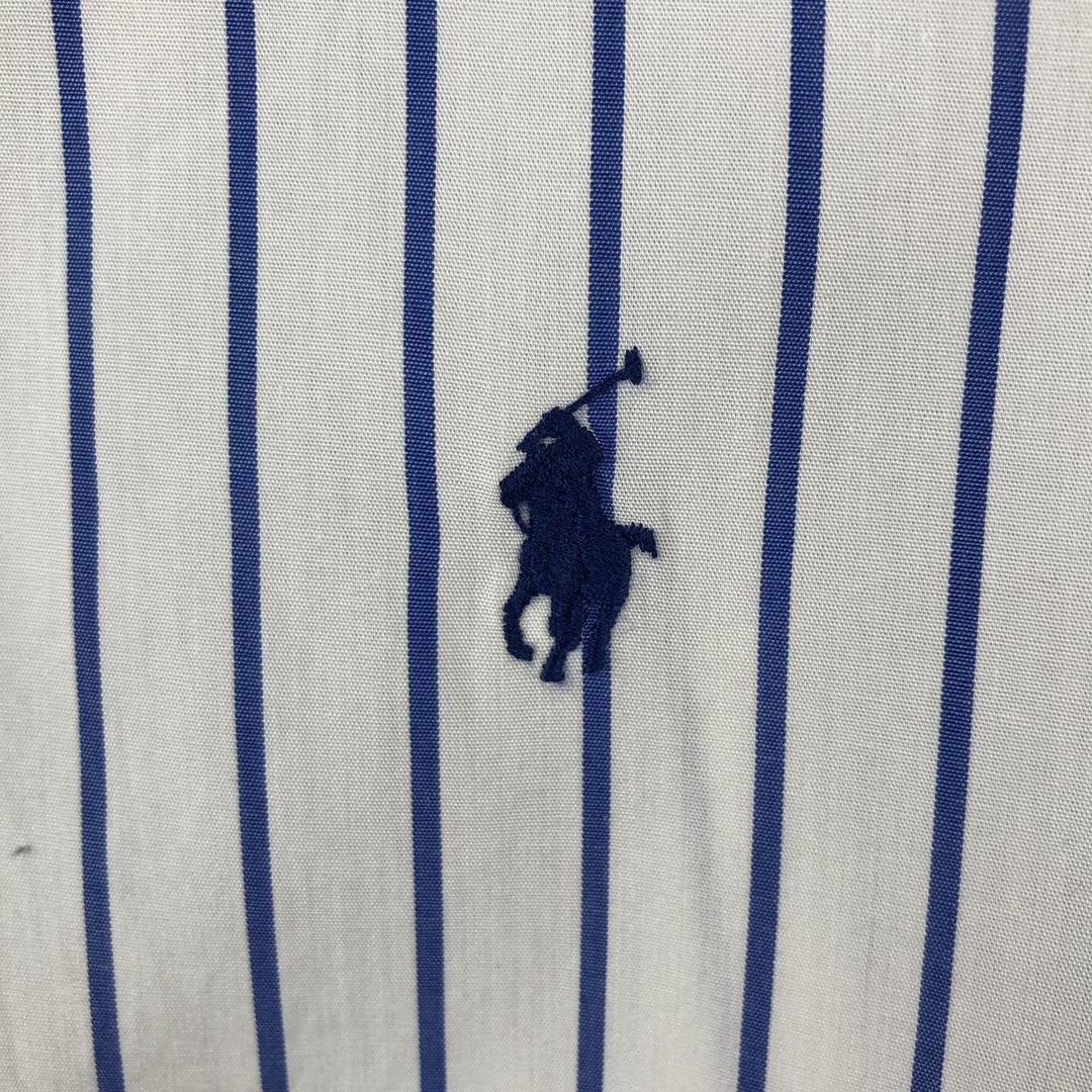 Ralph Lauren YARMOUTH Long Sleeve Button-Down Striped Shirt, Men's Size L cotton white type Vintage Second Hand