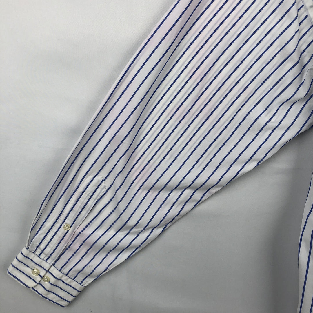Ralph Lauren YARMOUTH Long Sleeve Button-Down Striped Shirt, Men's Size L cotton white type Vintage Second Hand