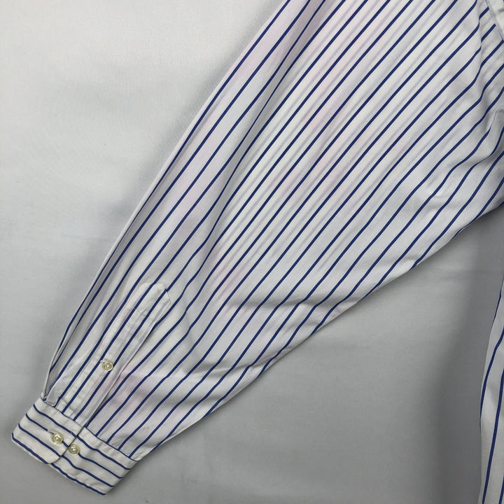 Ralph Lauren YARMOUTH Long Sleeve Button-Down Striped Shirt, Men's Size L cotton white type Vintage Second Hand